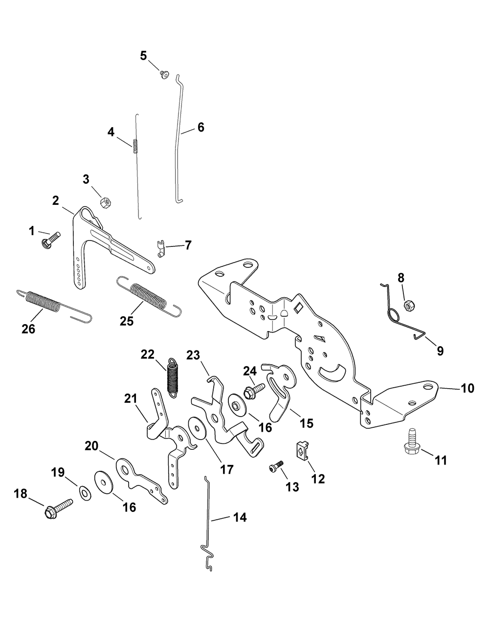 Engine Controls Diagram and Parts List for FMZ50 17AF4BFP009-17AF4BFP010-17AF4BFP209-17AF4BFP210-17AF4BFP710 Cub Cadet Lawn Tractor